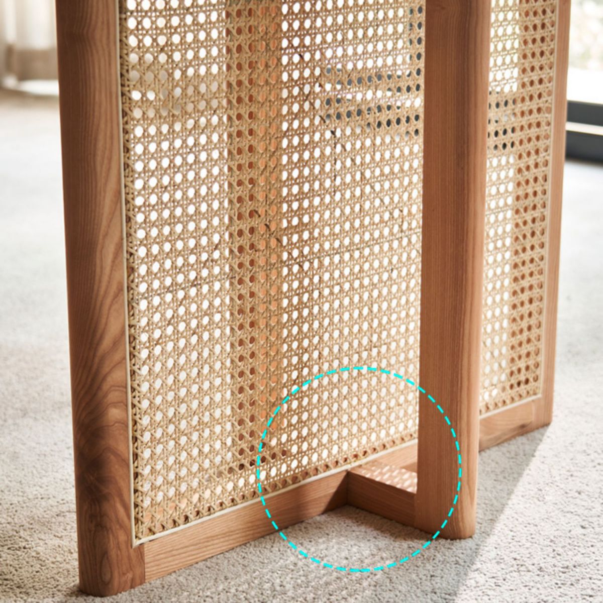 Modern 1/4 Pieces Dining Set Rectangle Ash Wood Dining Table for Dining Room