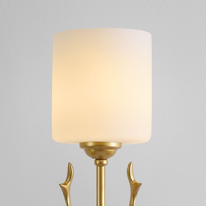 1-Light Cylinder Sconce Light Modern Glass Sconce Light Fixture