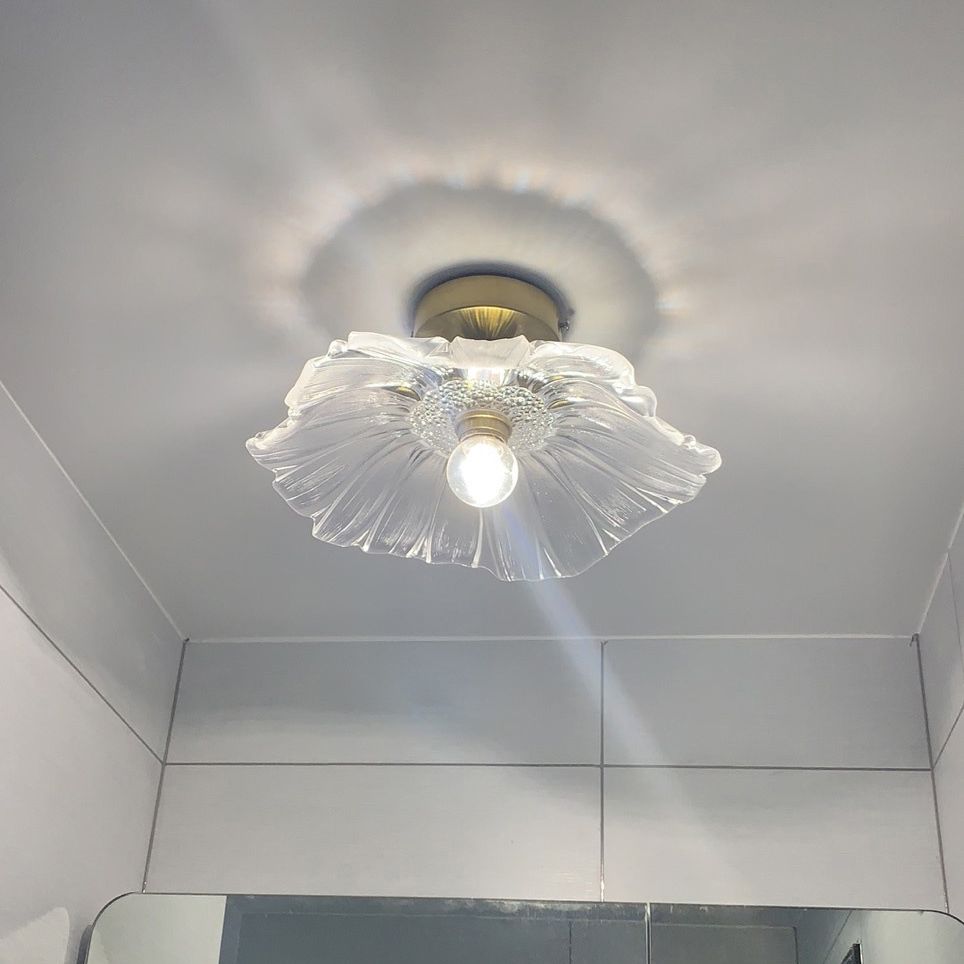 Contemporary Flush Mount Ceiling Light with Creative Glass Shape for Bedroom