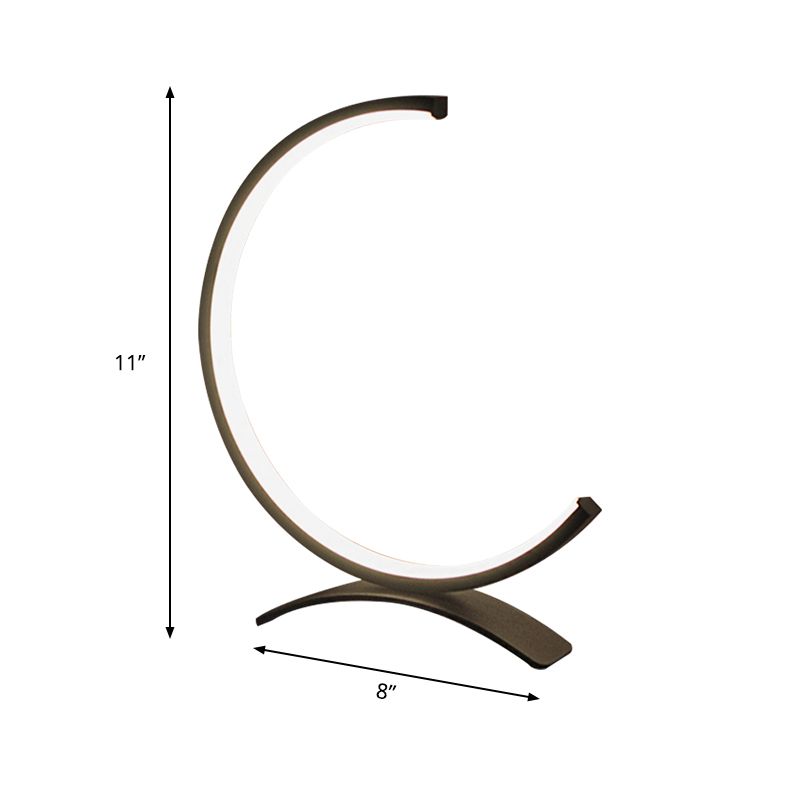 Livre de lecture LED contemporain Light Black Bent Small Lampe de bureau avec une teinte acrylique