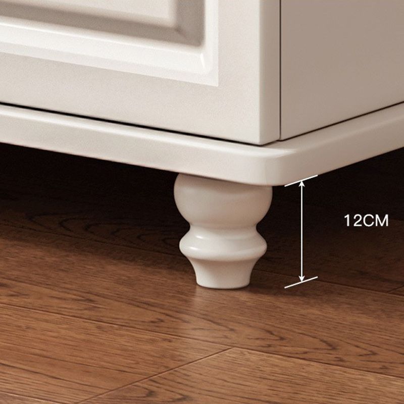 White Wood Accent Cabinet with Drawers 15.74" Wide Modern Standard Side Cabinet