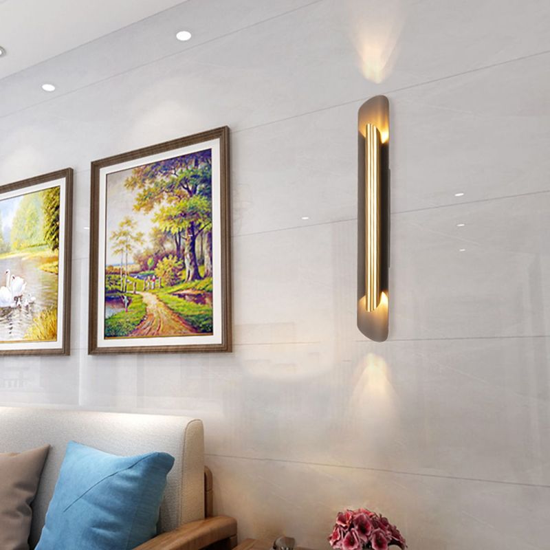 Stile moderno Black Metal Flush Mount Wall Sconce Sconce Geometrica Accensione murale per soggiorno per soggiorno