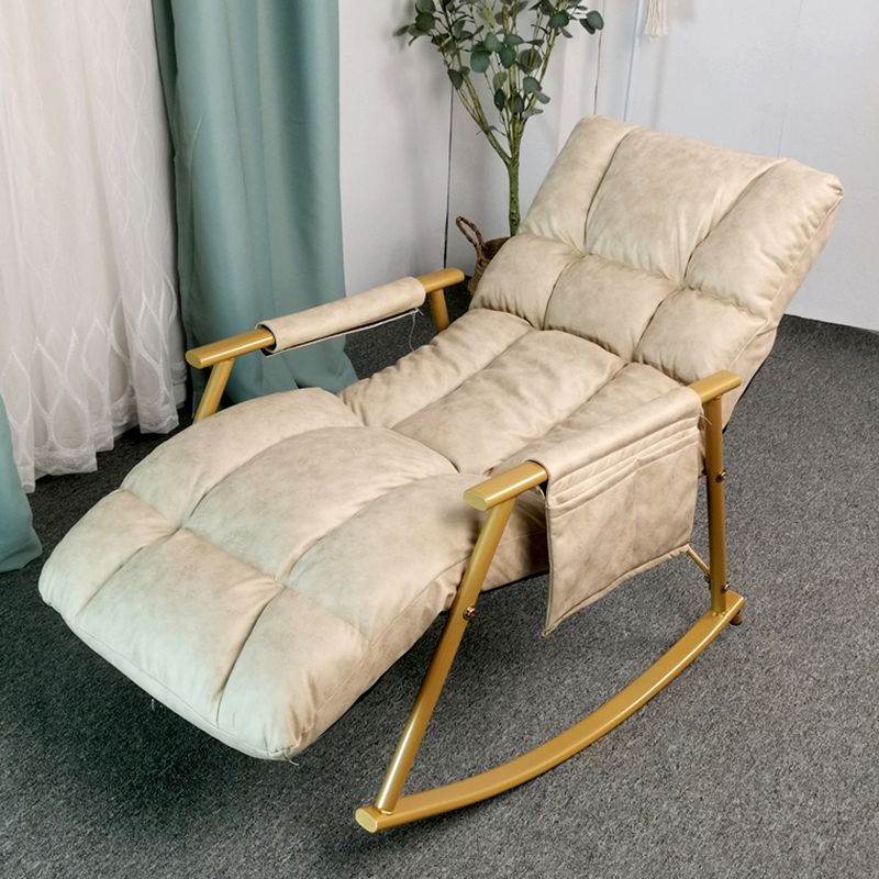 Fashionable Indoor Rocking Chair Solid Color Tufted Rocker Chair for Living Room