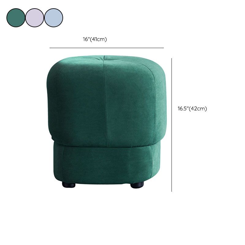 Modern Ottoman Velvet Upholstered Fade Resistant Solid Color Square Ottoman