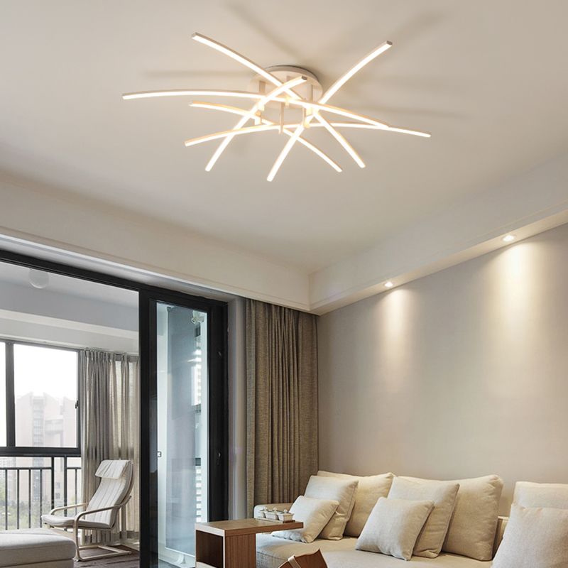 Style moderne linéaire plafonnier métal métal plafond multi-tête plafond pour restaurant