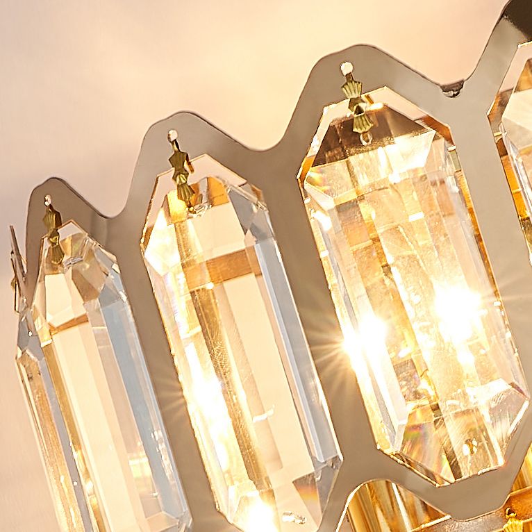 Geometrische Multi-Lights-Wandleuchten Moderner Kristallwandmontageleuchte in Gold