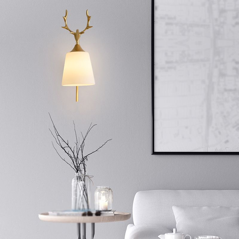 Glass Geometric Wall Light Fixture Modern 1-Light Wall Sconce Light