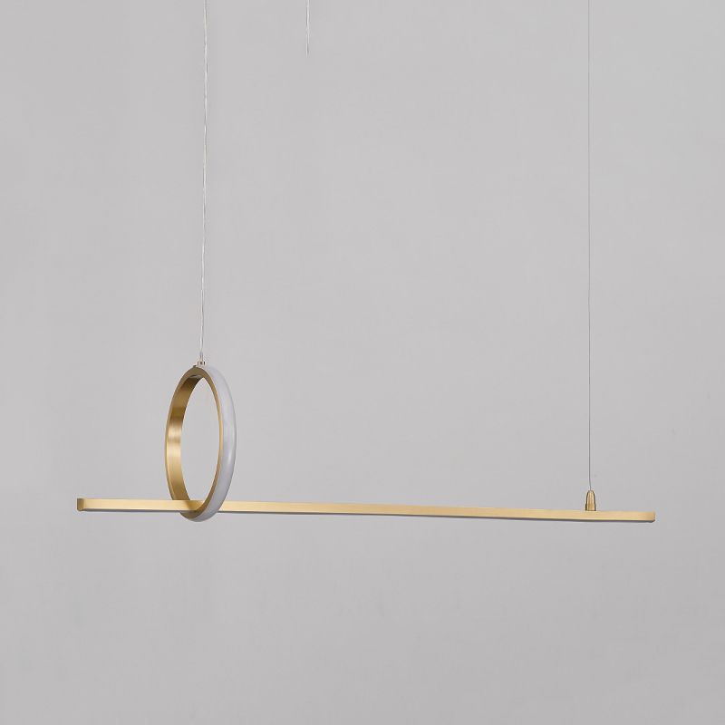 Metal Linear Island Pendant Lighting Modern 2-Light Island Light Fixtures