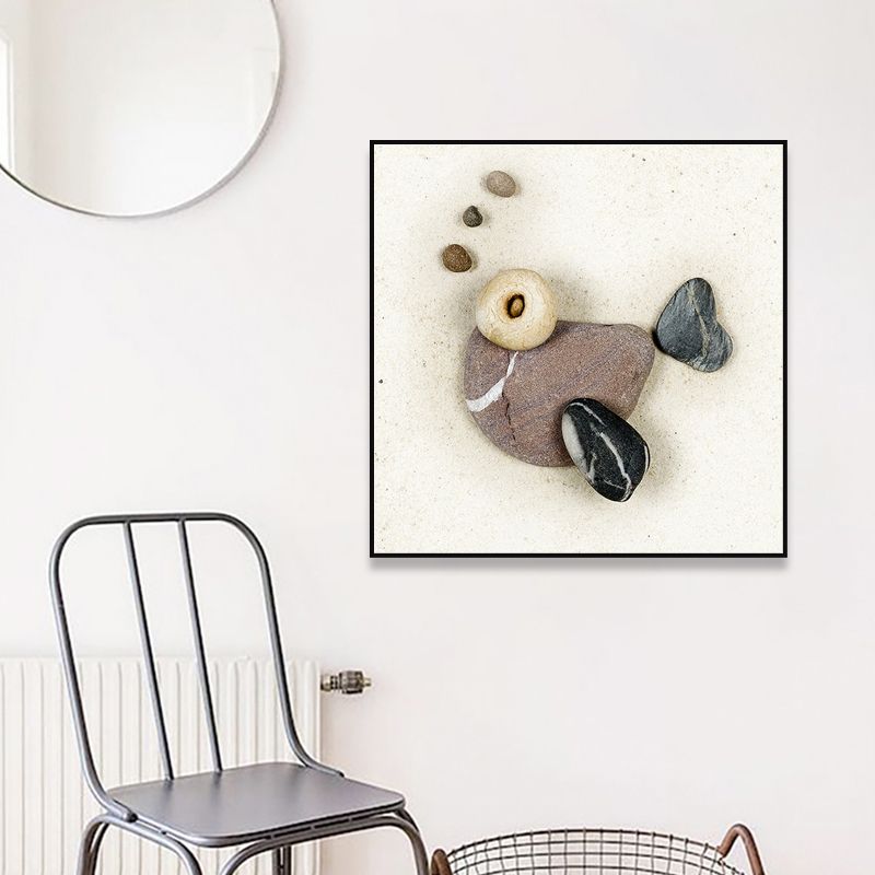 Soft Color Fish Canvas Sea Animal Children's Art Textured Wall Decor for Guest Room