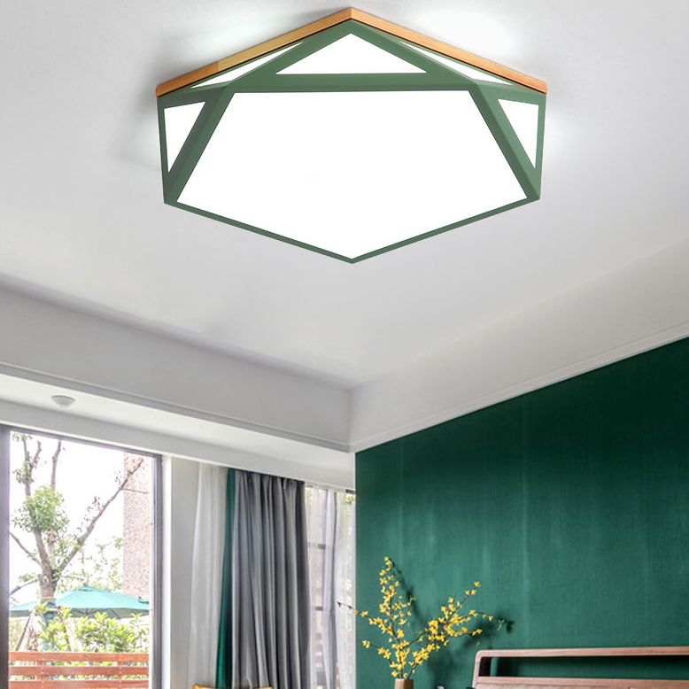 Lámpara de techo LED moderna con montaje empotrado en forma de Pentágono de metal para sala de estar