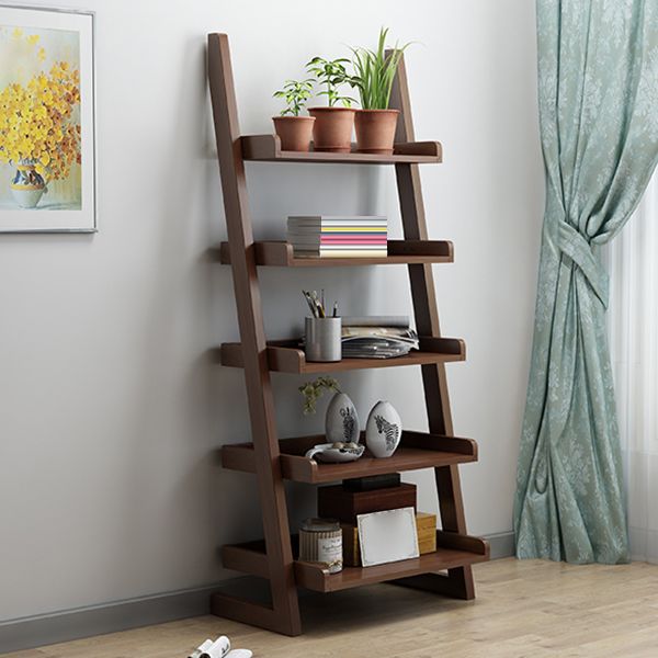 Ladder Bookshelf Modern Wooden Bookcase for Living Room 55.1"H