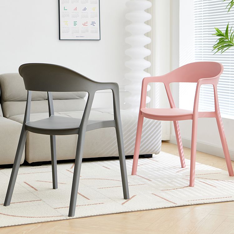 Nordic Style Matte Finish Plastic Armless Dining Chair for Home