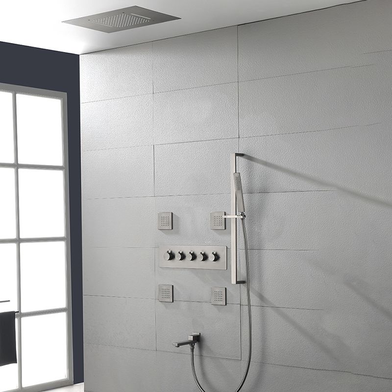 Ceiling Mounted Square Metal Shower Faucet Massage Shower System