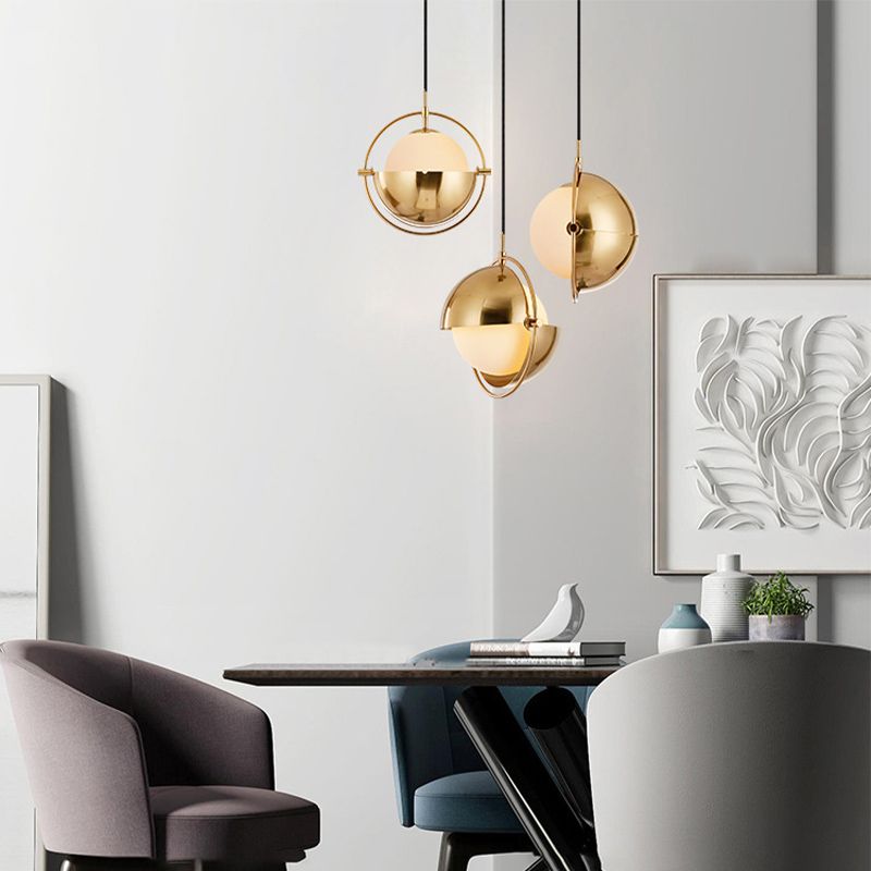 Globe single hanglamp in moderne creatieve stijl smeedijzeren hangende lamp met glazen schaduw