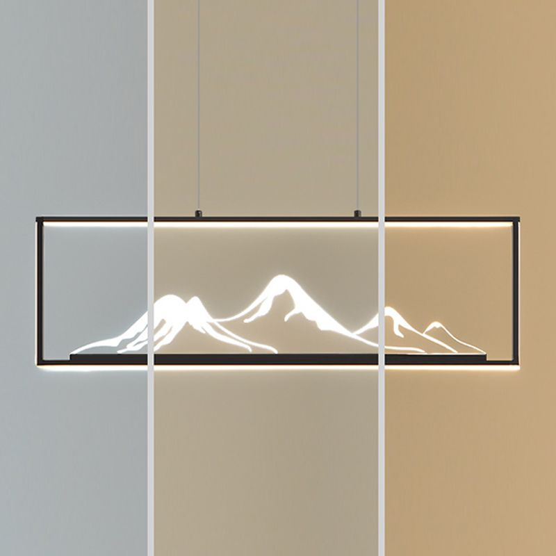 Geometrische Inselleuchte moderne Teelauminselbeleuchtung mit Acrylschatten