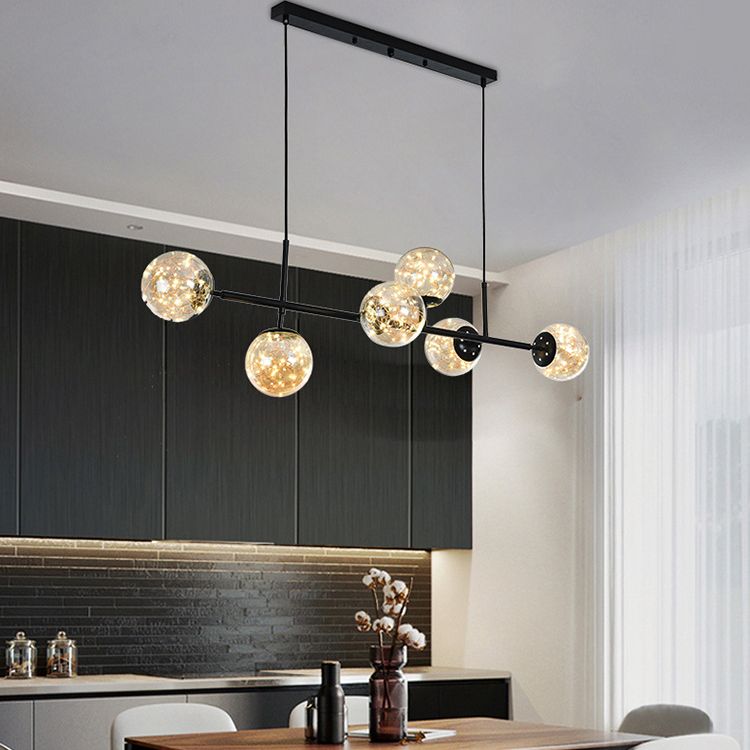Glass Ball Island Lighting Fixture Contemporary Pendant Lighting Fixture