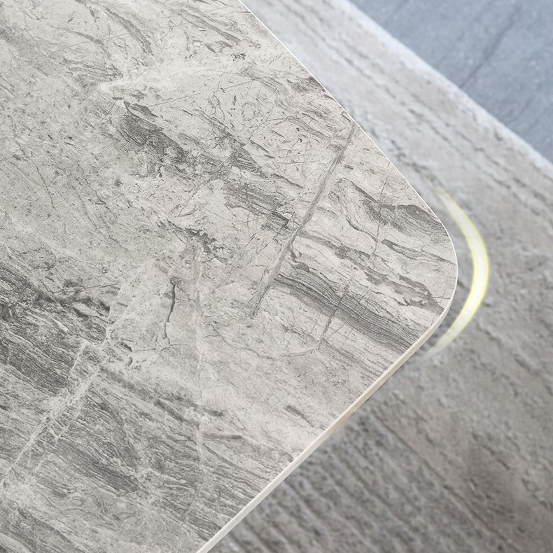 Modern Sintered Stone Top Dining Set Rectangular 1/4/5/7 Pieces Dining Area Table Set