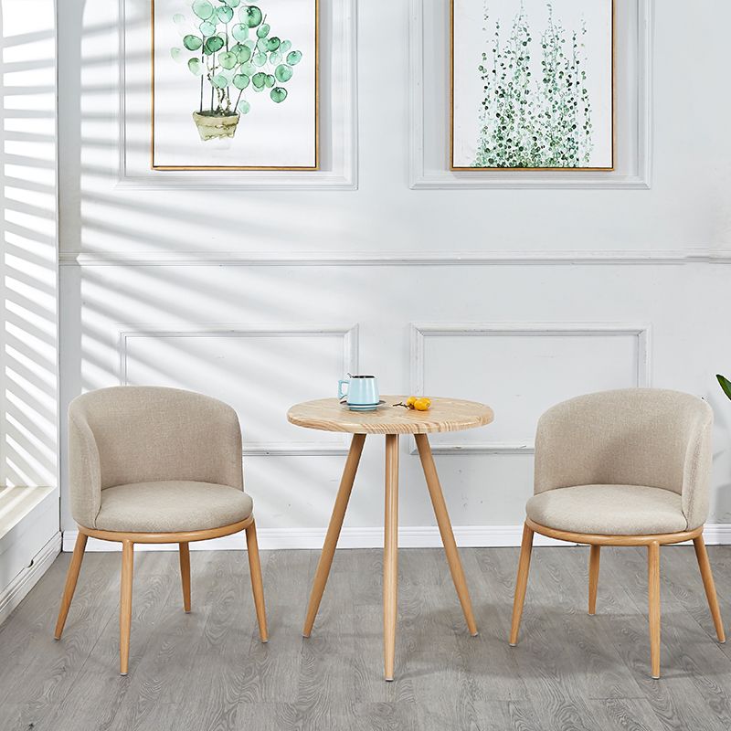 Scandinavian Home Side Chair Parsons Back Metal Upholstered Dining Room Chair