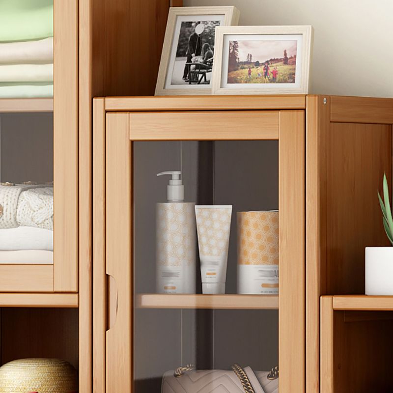 Contemporary Closed Back Bookshelf Vertical Bamboo Bookcase for Home Use