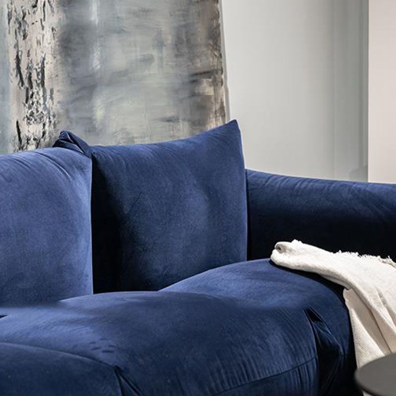 Modern Standard Blue Sofa Cushions Pillow Top Arm Settee for Living Room