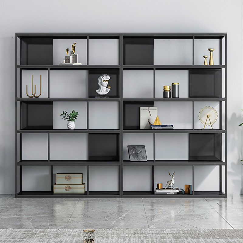 Modern Steel Bookcase Rectangular Shelves 71"H X 12" W Bookshelf for Office