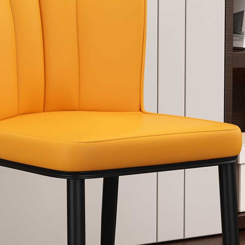 Modern Indoor Leather Parsons Chair 36"H Armless Dining Chair for Restaurant