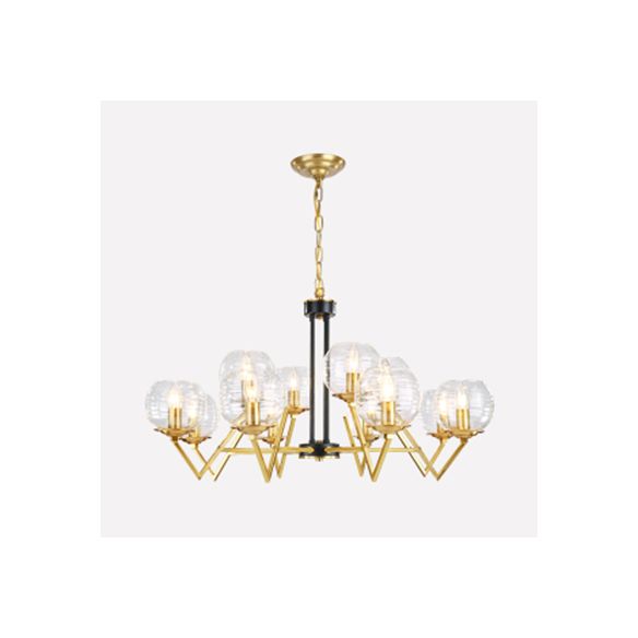 Kaarsen woonkamer kroonluchter met ovale schaduw goud modern elegant hanglamp in gouden afwerking