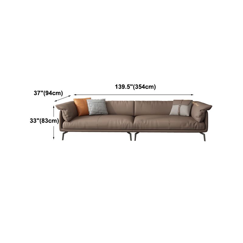 Pillow Top Arm Sofa & Chaise 32.68" H Genuine Leather Cushions Sofa