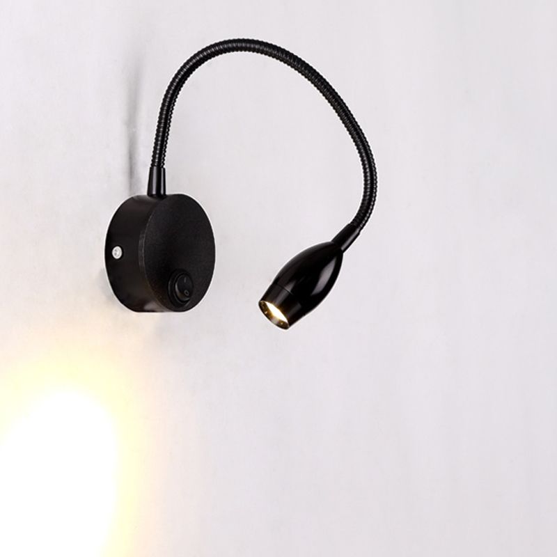 Diseño de manguera ajustable lámpara de lectura LED lámpara de montaje de pared de aluminio moderna con interruptor independiente
