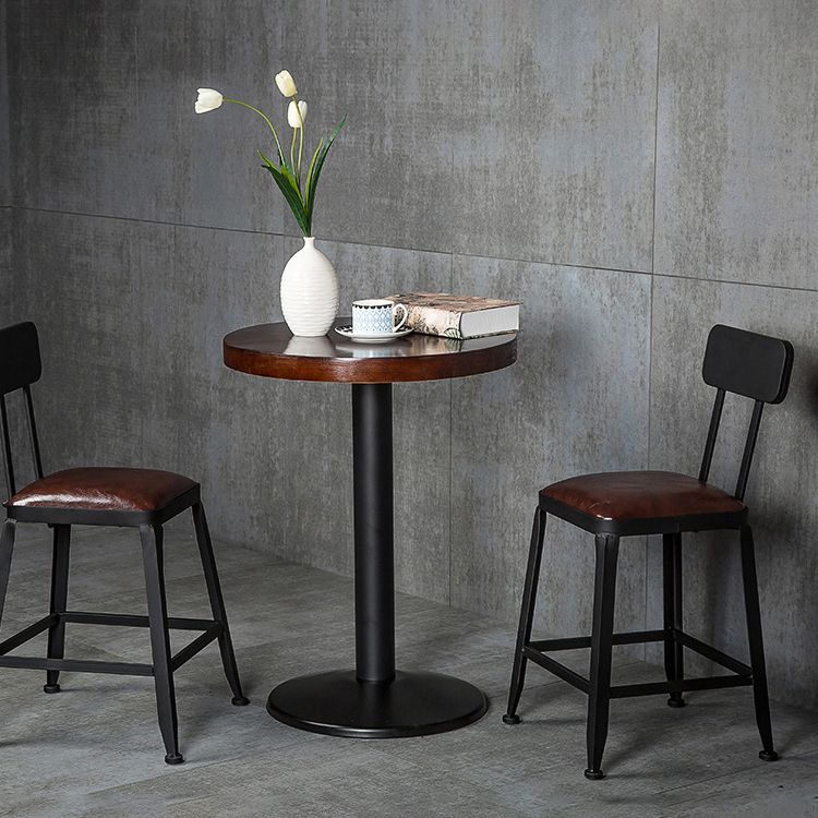 Industrial Leather Bar and Counter Stool Square Stool with 4 Legs