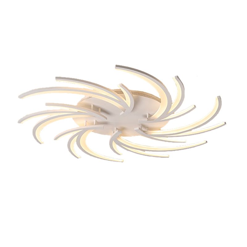 Lampe encastrée à tourbillon moderne en acrylique, 3/4/5 lumières, plafonnier de chambre à coucher blanc chaud/blanc