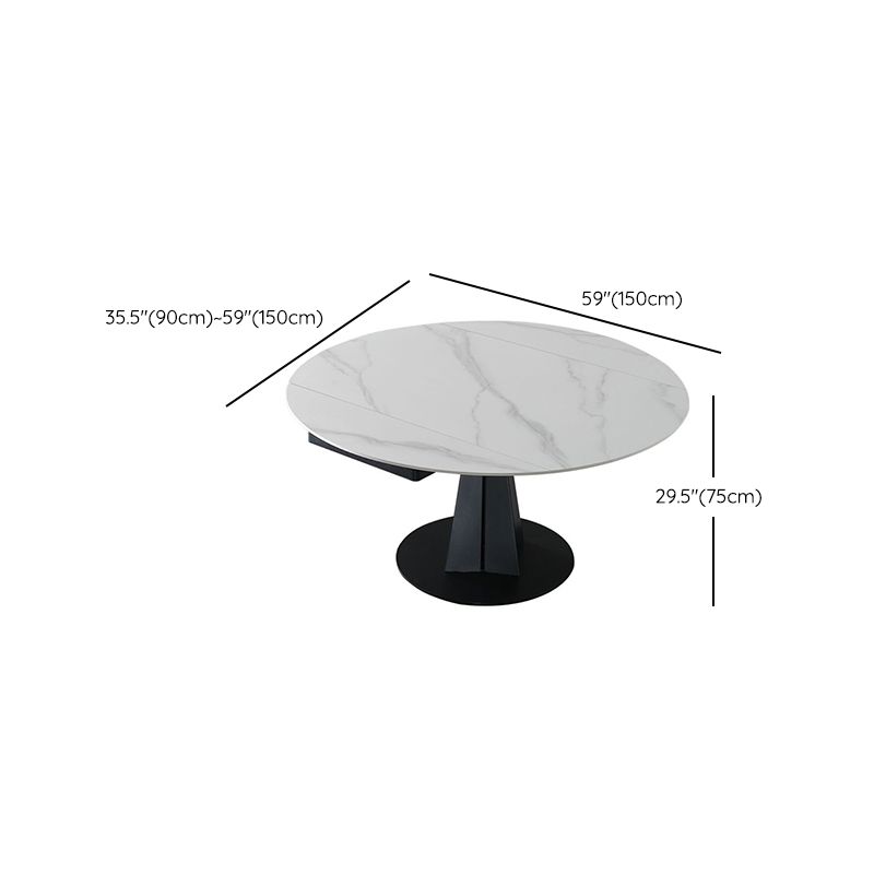 Modern Style Extendable Table Pedestal Dining Table for Kitchen