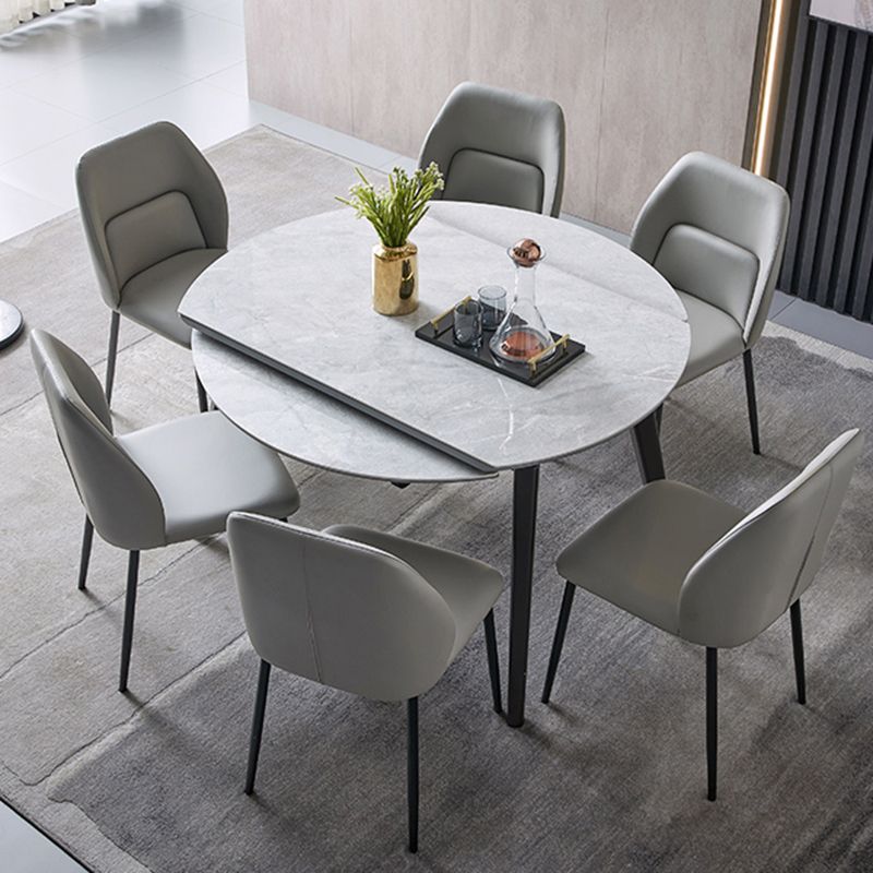 Matte Finish Stone Top Dining Table Set 1/2/5/7 Pcs Modern Dinette Set