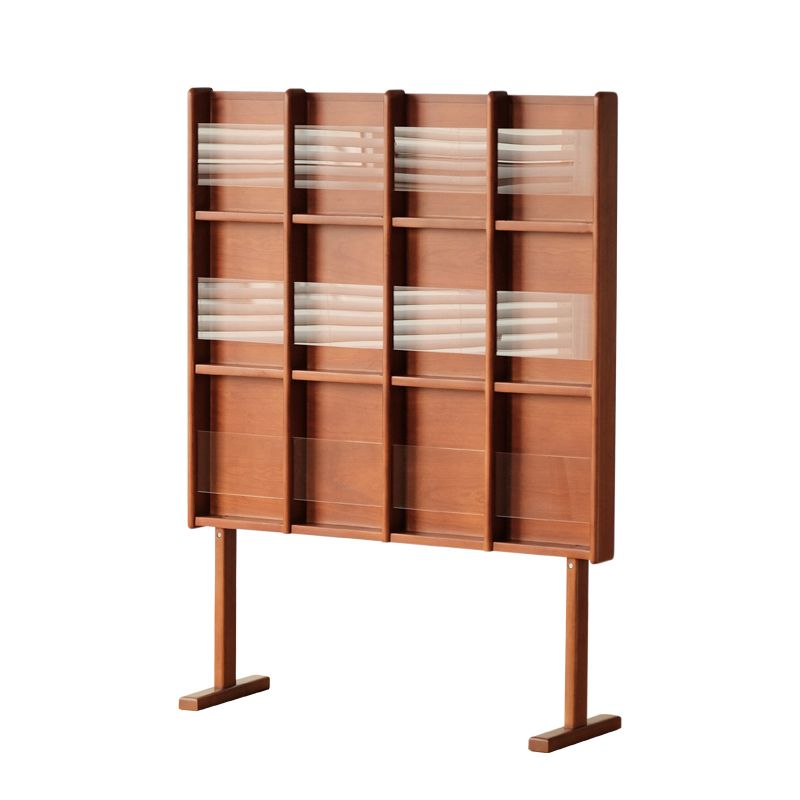 Modern Style Closed Back Bookshelf Solid Wood Bookcase with Shelves
