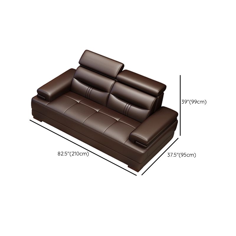 Contemporary Sectional Sofa Tufted Genuine Leather Sectionals