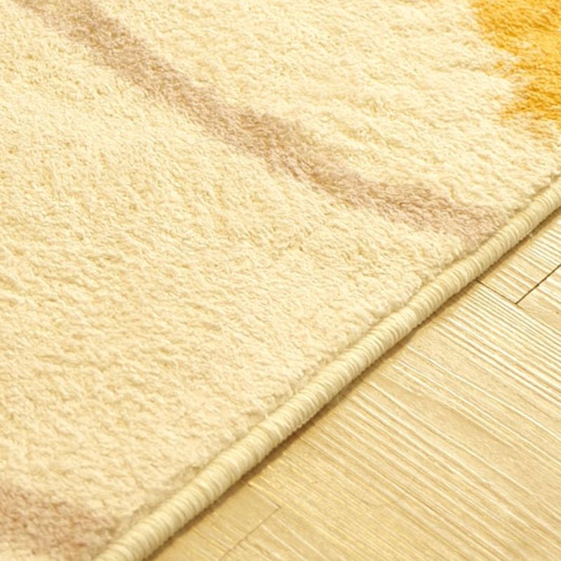 White Tone Nordic Area Carpet Polyester Color Block Rug Anti-Slip Backing Carpet for Living Room