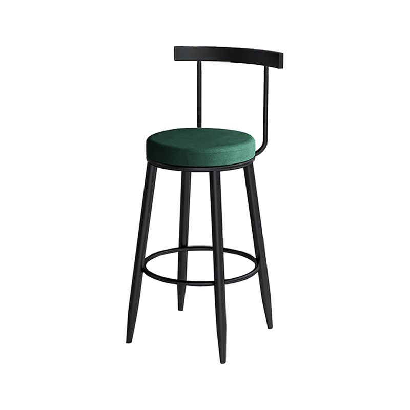 Modern Style Iron Bar Stool Low Back and Footrest Living Room Simple Bar Stool