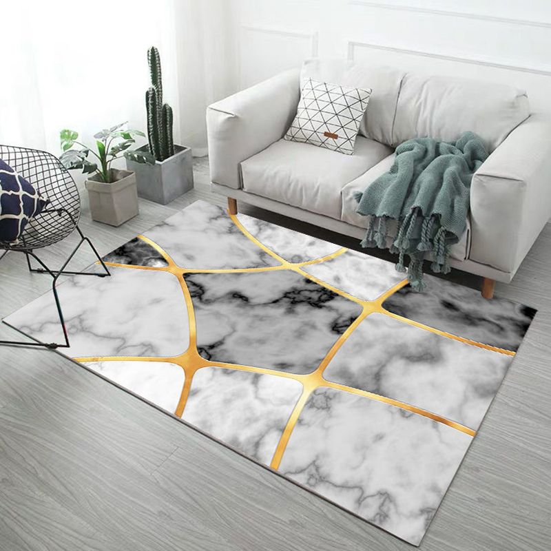 Abstract Printing Rug Polyester Area Rug Stain Resistant Carpet for Living Room