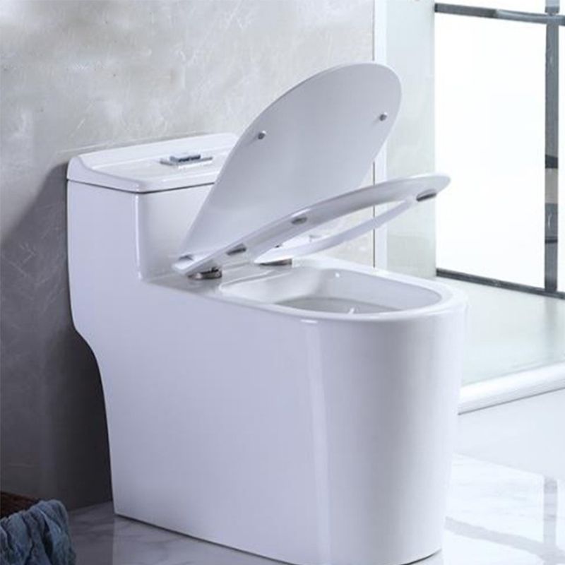 Contemporary 1 Piece Flush Toilet Floor Mounted White Toilet Bowl for Bathroom
