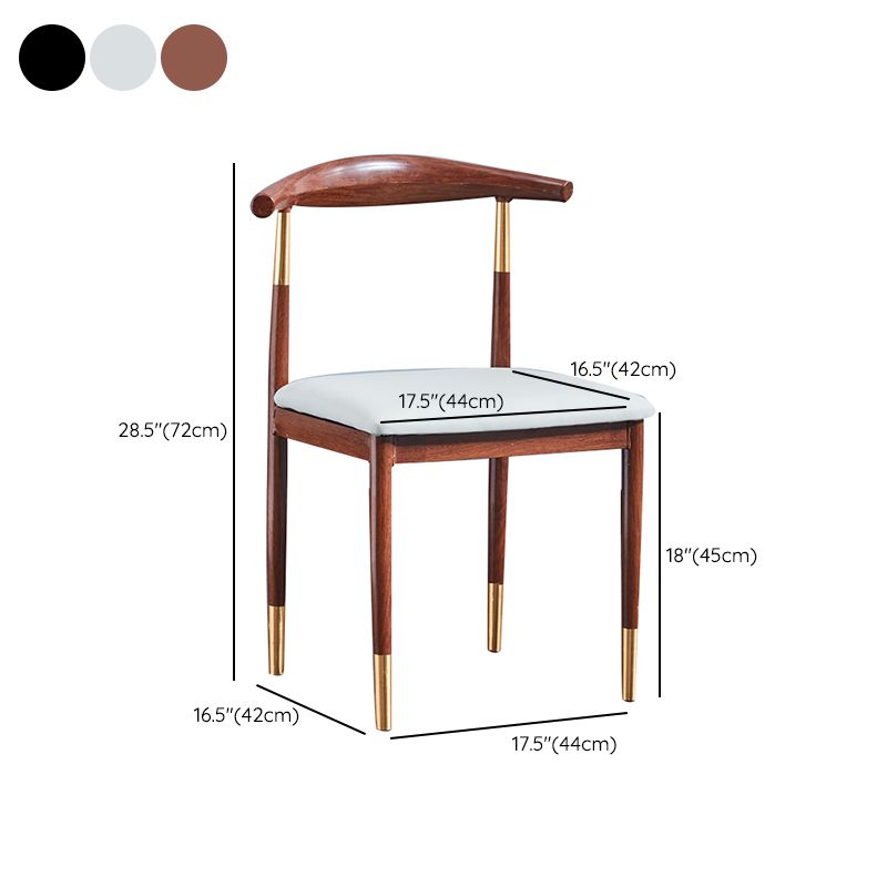 PU Leather Dining Chairs Industrial Open Back Dining Side Chair