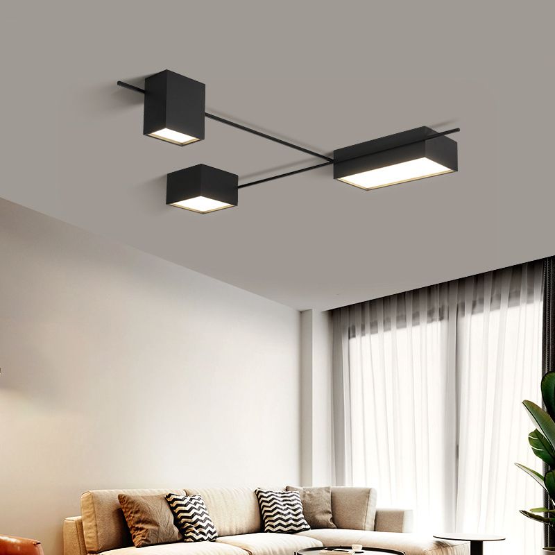 Arte Moderno Lámpara LED de techo de hierro fundido lámpara acrílica de techo geométrico