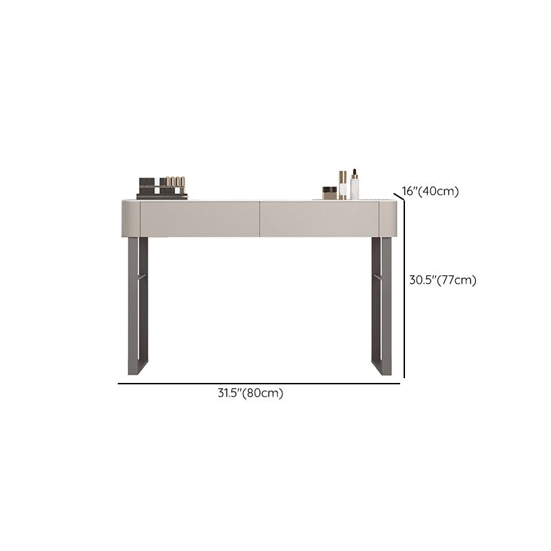 Contemporary 30.7" Height Stone Top Table Makeup Vanity with Drawers