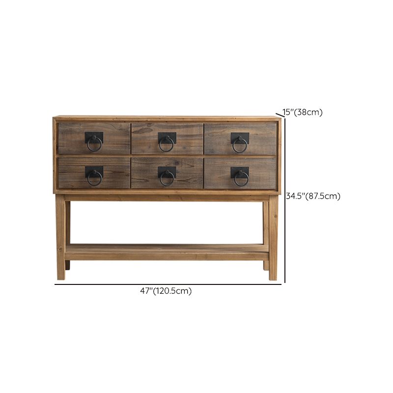 Traditional Solid Wood Double Dresser Horizontal Storage Chest Dresser for Bedroom