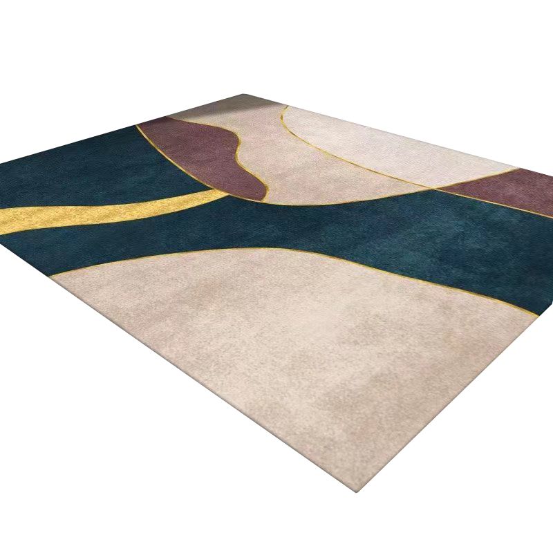 Gorgeous Geometric Rug Polyester Gray Rug Tear Resistant Rug for Living Room