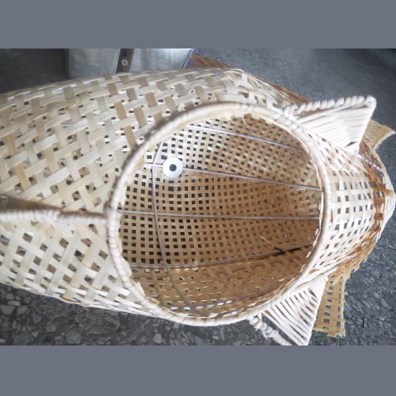 1-Light Bamboo Suspended Lighting Fixture Chinese Pendant Light Kit for Dining Room