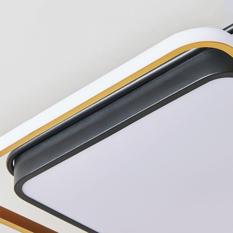 Metal Geometric Flush Mount Lights Modern Style 2 Lights Flush Mount Fixture