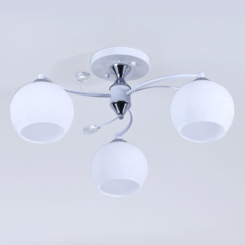 Lámpara de montaje de semi raspadilla de sala de estar de estilo moderno de techo de techo de techo de tono de cúpula