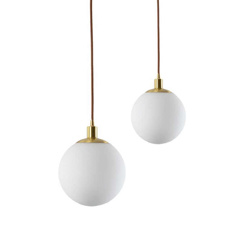1 Light Spherical Pendant Lamp Modern Minimalist Opal Glass Hanging Lamp for Living Room