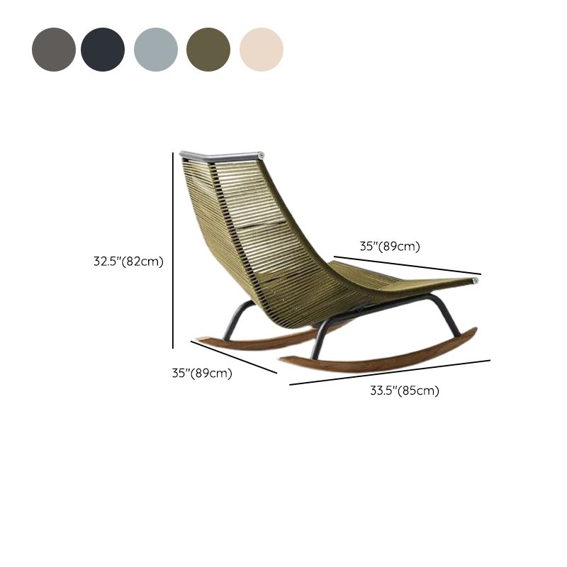 Traditional Rocking Chair Teak Frame Wing Chair Back Indoor Rocking Chair