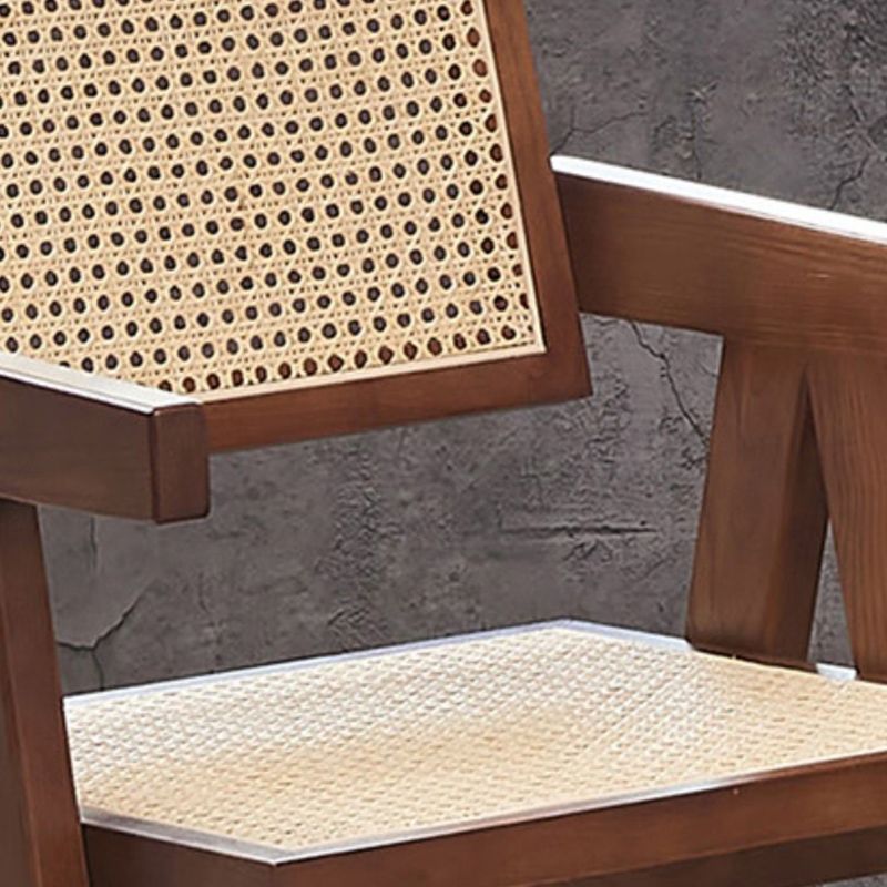 Contemporary Style Low Back Solid Wood Armed Bar Stool for Home